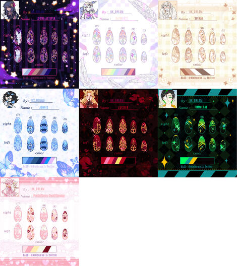 Nails design based on OCs